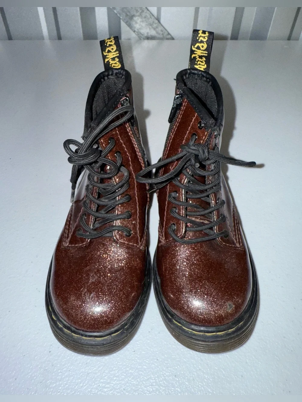 DR. MARTENS 1460 GLITTER TODDLER ANKLE BOOTS SIZE 9